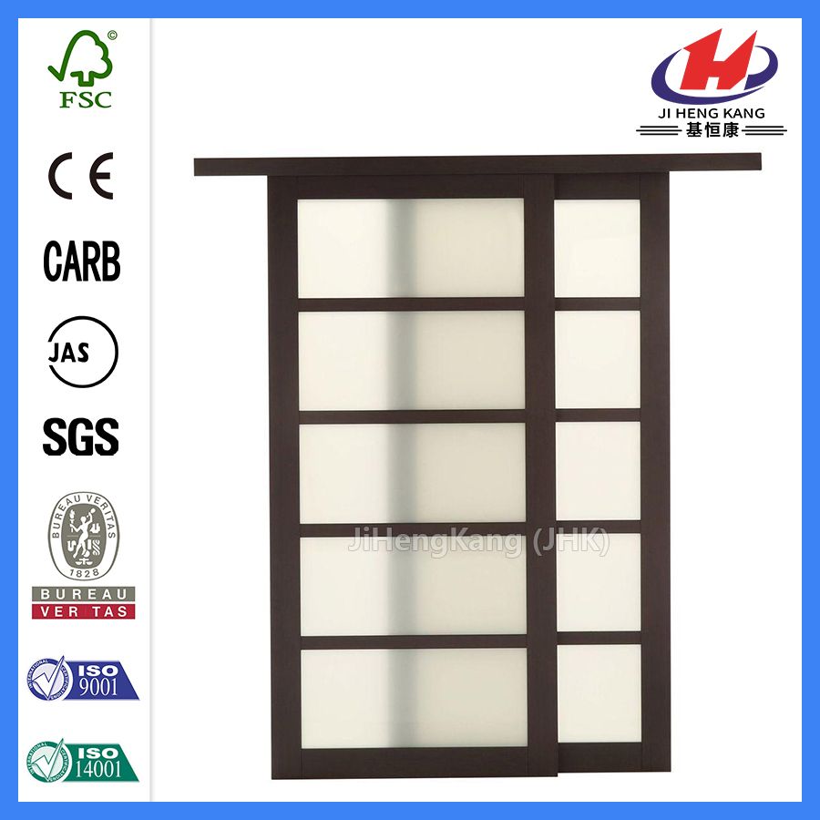 Modern MDF French Interior Wooden Wood Glass Sliding Door